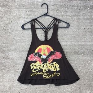 F21 Aerosmith braided back top